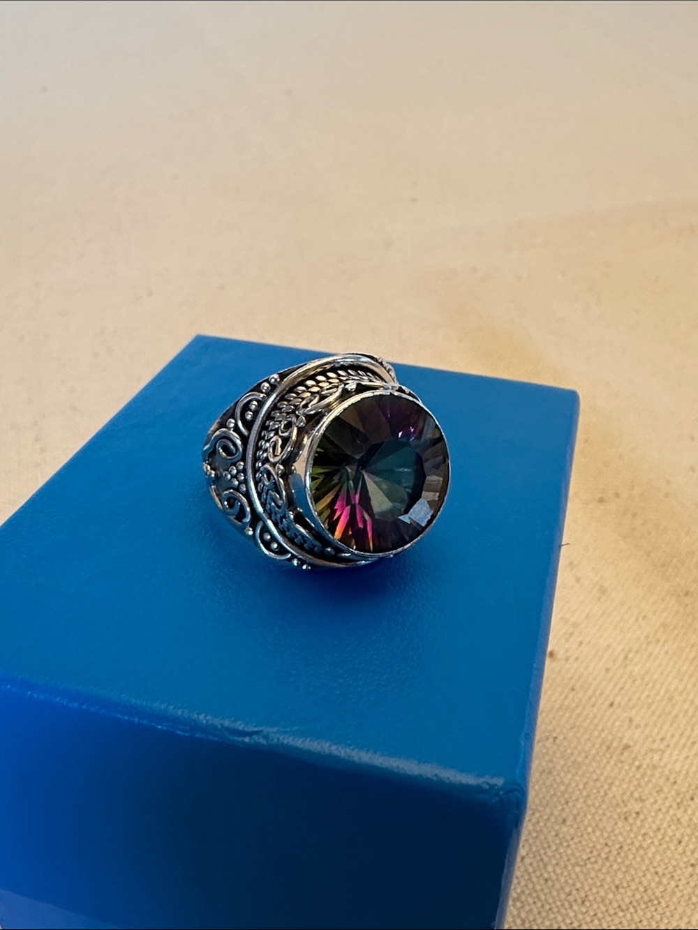 Mystic Rainbow Topaz Sterling Silver Ring - Picture 4 of 14